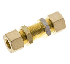 12mm Brass Straight Compression Fitting Bulkhead 75 bar DIN EN 1254-2