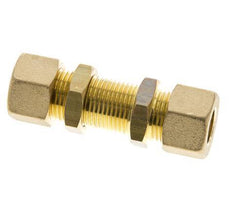 12mm Brass Straight Compression Fitting Bulkhead 75 bar DIN EN 1254-2