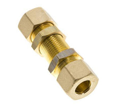 12mm Brass Straight Compression Fitting Bulkhead 75 bar DIN EN 1254-2