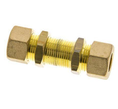 14mm Brass Straight Compression Fitting Bulkhead 89 bar DIN EN 1254-2