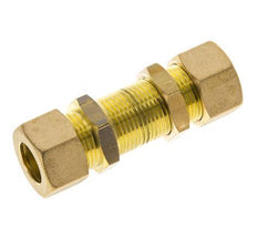 14mm Brass Straight Compression Fitting Bulkhead 89 bar DIN EN 1254-2
