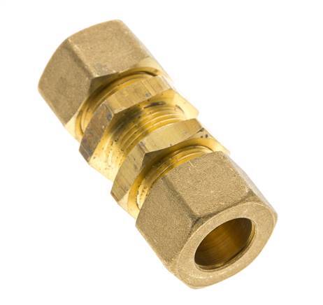 16mm Brass Straight Compression Fitting Bulkhead 76 bar DIN EN 1254-2