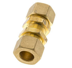 16mm Brass Straight Compression Fitting Bulkhead 76 bar DIN EN 1254-2