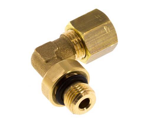 6mm & G1/8'' Brass Elbow Compression Fitting with Male Threads 150 bar NBR Adjustable DIN EN 1254-2