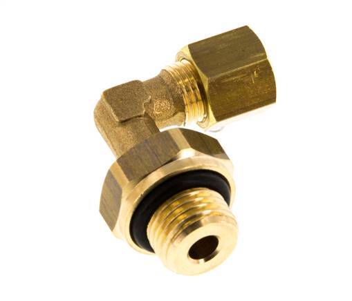 6mm & G1/4'' Brass Elbow Compression Fitting with Male Threads 150 bar NBR Adjustable DIN EN 1254-2