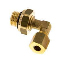 6mm & G1/4'' Brass Elbow Compression Fitting with Male Threads 150 bar NBR Adjustable DIN EN 1254-2