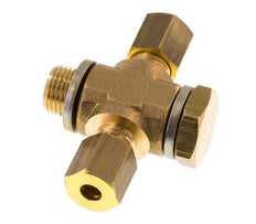 4mm & G1/8'' Brass T-Shape Tee Compression Fitting with Male Threads 150 bar Zinc plated Steel, with NBR insert DIN EN 1254-2