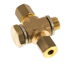 4mm & G1/8'' Brass T-Shape Tee Compression Fitting with Male Threads 150 bar Zinc plated Steel, with NBR insert DIN EN 1254-2