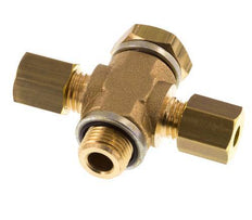 4mm & G1/8'' Brass T-Shape Tee Compression Fitting with Male Threads 150 bar Zinc plated Steel, with NBR insert DIN EN 1254-2