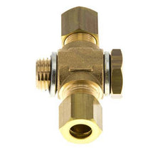8mm & G1/4'' Brass T-Shape Tee Compression Fitting with Male Threads 135 bar Zinc plated Steel, with NBR insert DIN EN 1254-2