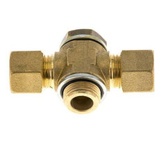 10mm & G3/8'' Brass T-Shape Tee Compression Fitting with Male Threads 95 bar Zinc plated Steel, with NBR insert DIN EN 1254-2