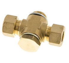 14mm & G1/2'' Brass T-Shape Tee Compression Fitting with Male Threads 89 bar Zinc plated Steel, with NBR insert DIN EN 1254-2