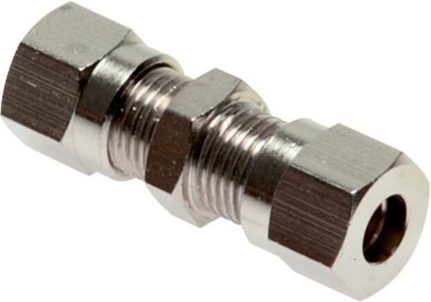 4LL Nickel plated Brass Straight Cutting Fitting 100 bar ISO 8434-1 [2 Pieces]