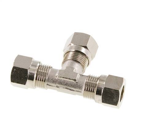 8LL Nickel plated Brass T-Shape Tee Cutting Fitting 100 bar ISO 8434-1