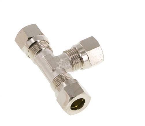 8LL Nickel plated Brass T-Shape Tee Cutting Fitting 100 bar ISO 8434-1