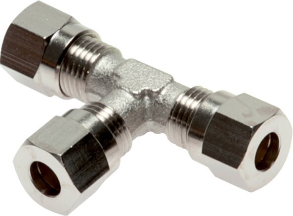 4LL Nickel plated Brass T-Shape Tee Cutting Fitting 100 bar ISO 8434-1 [2 Pieces]