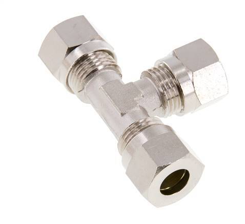 10L Nickel plated Brass T-Shape Tee Cutting Fitting 115 bar ISO 8434-1