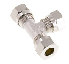 Raccord de coupe en T en laiton nickelé 12L 75 bar ISO 8434-1