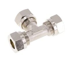 Raccord de coupe en T en laiton nickelé 15L 70 bar ISO 8434-1