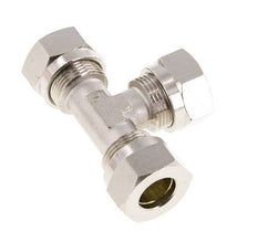 Raccord de coupe en T en laiton nickelé 15L 70 bar ISO 8434-1