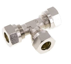 Raccord de coupe en T en laiton nickelé 15L 70 bar ISO 8434-1