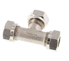 Raccord de coupe en T en laiton nickelé 18L 65 bar ISO 8434-1
