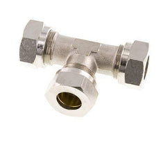 Raccord de coupe en T en laiton nickelé 18L 65 bar ISO 8434-1
