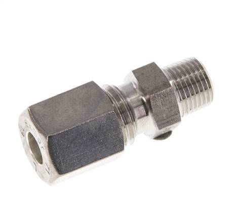 Raccord à compression droit en acier inoxydable 6L & R1/8'' avec filets mâles 315 bar ISO 8434-1