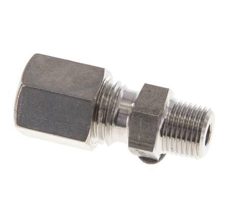 Raccord à compression droit en acier inoxydable 6L & R1/8'' avec filets mâles 315 bar ISO 8434-1