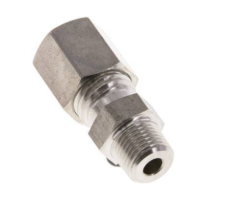 Raccord à compression droit en acier inoxydable 6L & R1/8'' avec filets mâles 315 bar ISO 8434-1