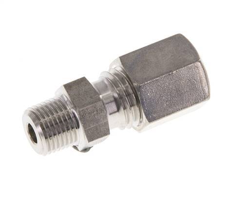 Raccord à compression droit en acier inoxydable 6L & R1/8'' avec filets mâles 315 bar ISO 8434-1