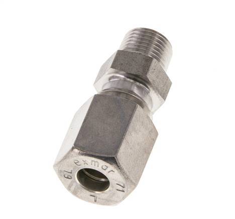 Raccord à compression droit en acier inoxydable 6L & R1/8'' avec filets mâles 315 bar ISO 8434-1