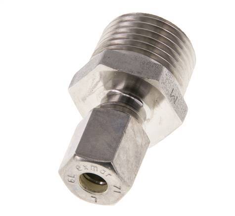 Raccord à compression droit en acier inoxydable 6L & R1/2'' avec filets mâles 315 bar ISO 8434-1