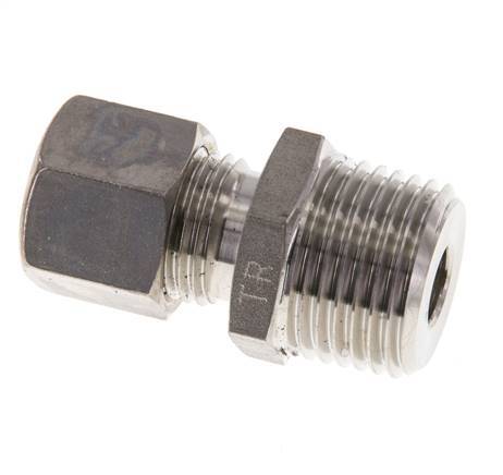 10L & R1/2'' Stainless Steel Straight Compression Fitting with Male Threads 315 bar ISO 8434-1