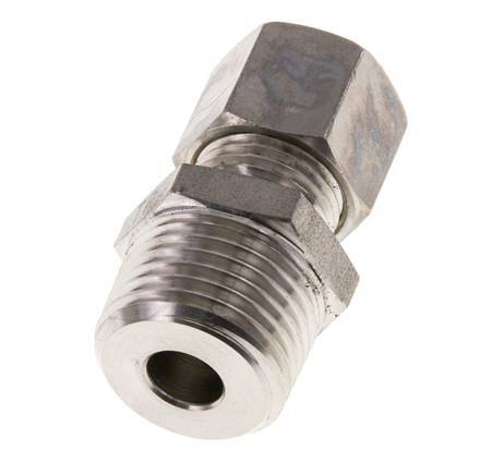 Raccord à compression droit en acier inoxydable 10L & R1/2'' avec filets mâles 315 bar ISO 8434-1