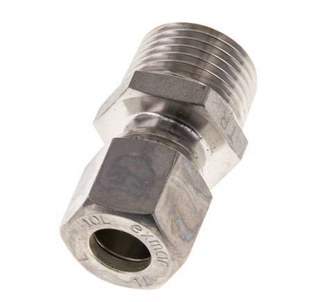 Raccord à compression droit en acier inoxydable 10L & R1/2'' avec filets mâles 315 bar ISO 8434-1