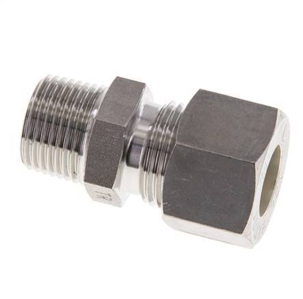 Raccord à compression droit en acier inoxydable 12L & R3/8'' avec filets mâles 315 bar ISO 8434-1