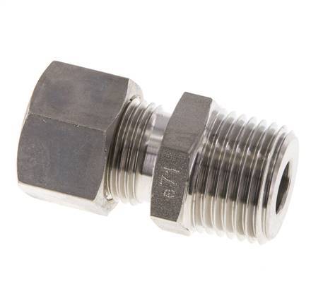 Raccord à compression droit en acier inoxydable 12L & R1/2'' avec filets mâles 315 bar ISO 8434-1