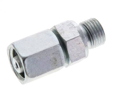 6L & M10x1 Acier zingue Pivot droit avec filetage mâle 315 bar Joint torique NBR Cône reglable ISO 8434-1