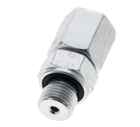 6L & M10x1 Acier zingue Pivot droit avec filetage mâle 315 bar Joint torique NBR Cône reglable ISO 8434-1