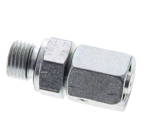 6L & M10x1 Acier zingue Pivot droit avec filetage mâle 315 bar Joint torique NBR Cône reglable ISO 8434-1