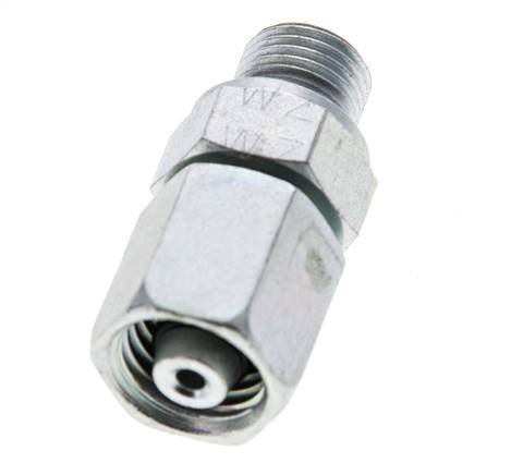 6L & M10x1 Acier zingue Pivot droit avec filetage mâle 315 bar Joint torique NBR Cône reglable ISO 8434-1