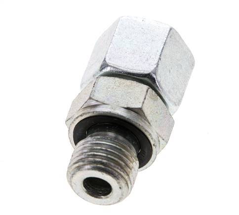 10L & M14x1.5 Acier zingue pivotant droit avec filetage mâle 315 bar Joint torique NBR Cône d'etancheite reglable ISO 8434-1