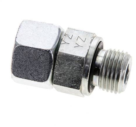 12L & M16x1.5 Acier zingue pivotant droit avec filetage mâle 315 bar Joint torique NBR Cône d'etancheite reglable ISO 8434-1