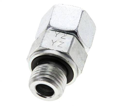 12L & M16x1.5 Acier zingue pivotant droit avec filetage mâle 315 bar Joint torique NBR Cône d'etancheite reglable ISO 8434-1