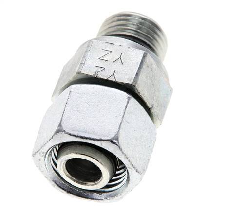12L & M16x1.5 Acier zingue pivotant droit avec filetage mâle 315 bar Joint torique NBR Cône d'etancheite reglable ISO 8434-1