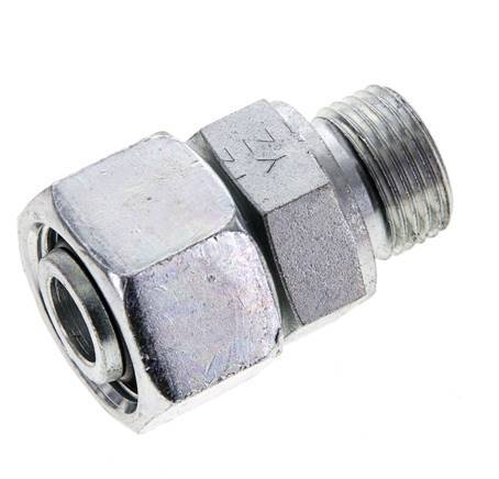 15L & M18x1.5 Acier zingue pivotant droit avec filetage mâle 315 bar Joint torique NBR Cône d'etancheite reglable ISO 8434-1