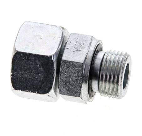 15L & M18x1.5 Acier zingue pivotant droit avec filetage mâle 315 bar Joint torique NBR Cône d'etancheite reglable ISO 8434-1
