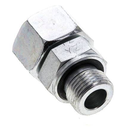 15L & M18x1.5 Acier zingue pivotant droit avec filetage mâle 315 bar Joint torique NBR Cône d'etancheite reglable ISO 8434-1