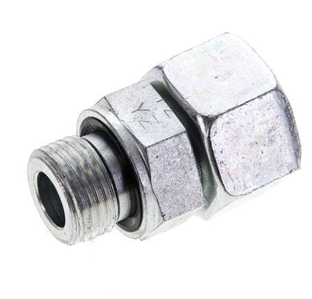 15L & M18x1.5 Acier zingue pivotant droit avec filetage mâle 315 bar Joint torique NBR Cône d'etancheite reglable ISO 8434-1